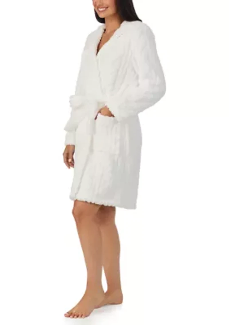 Long Sleeve Hooded Short Robe
