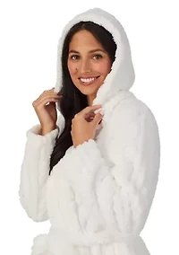 Long Sleeve Hooded Short Robe