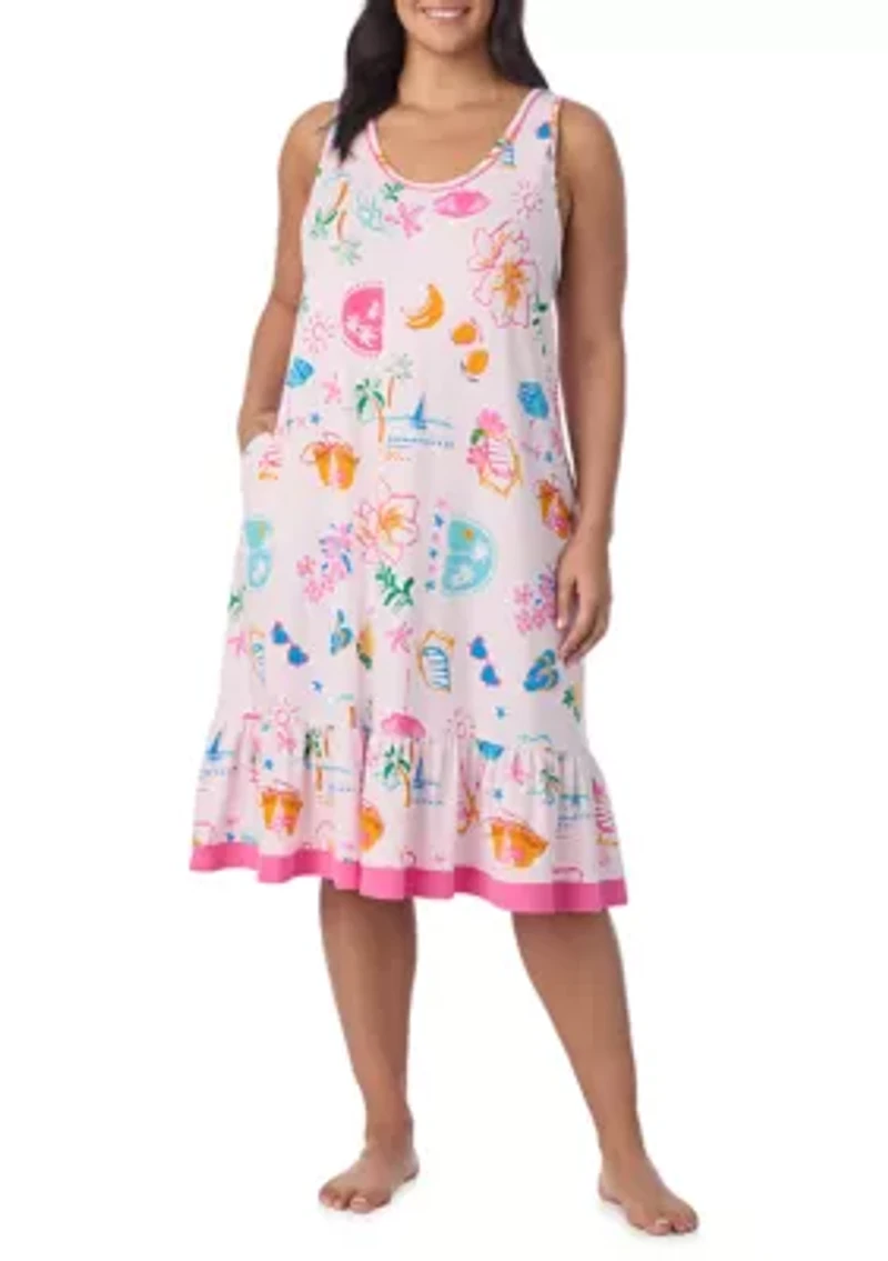 Sleeveless Ballet Midi Nightgown
