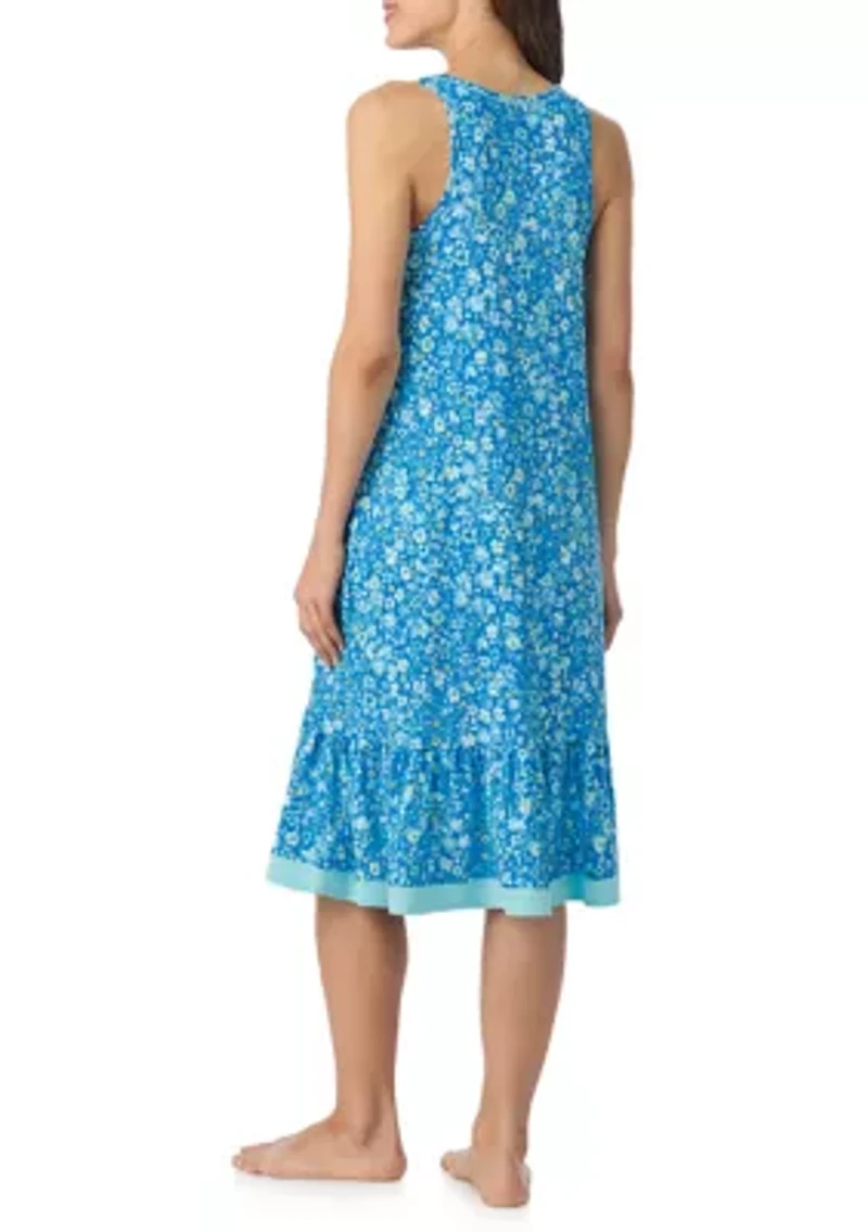 Sleeveless Floral Midi Nightgown