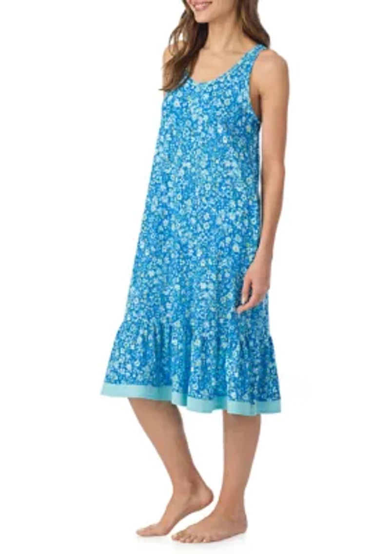 Sleeveless Floral Midi Nightgown