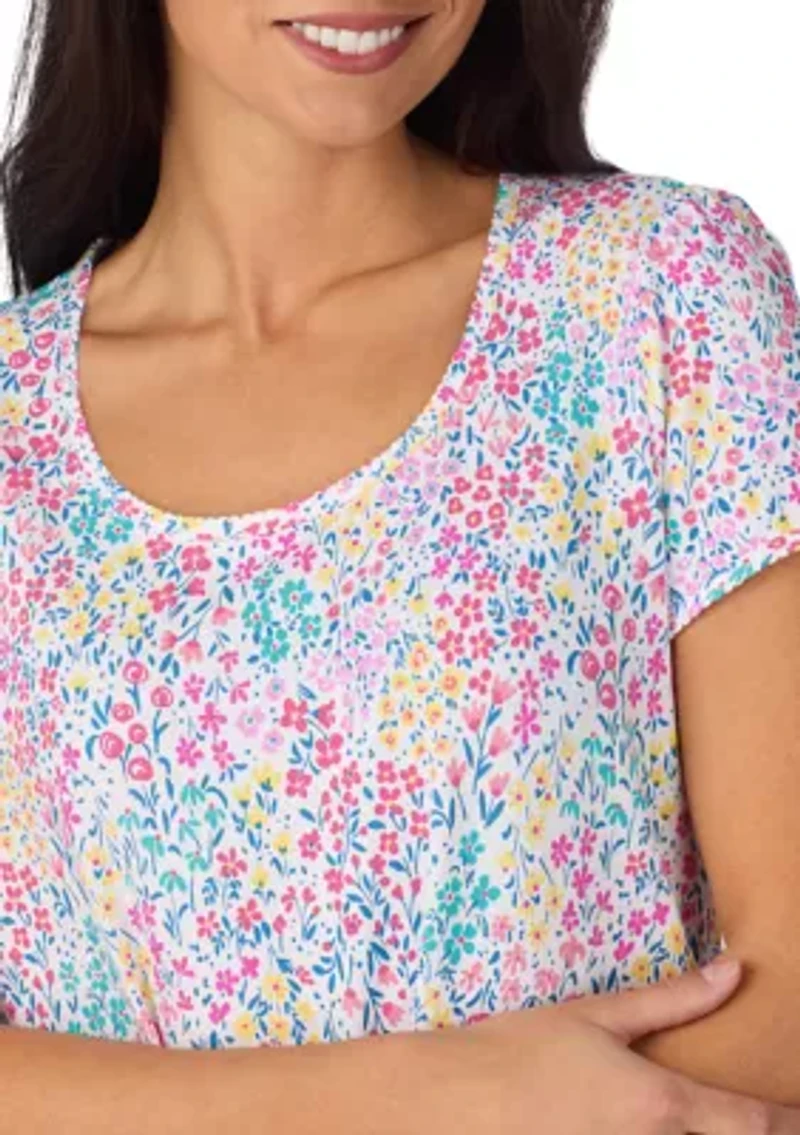 Women's Short Sleeve Cropped Pant Pajama Set