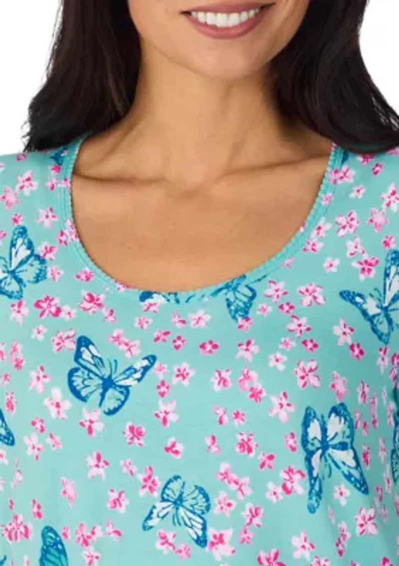 Women's Short Sleeve Cropped Pant Pajama Set