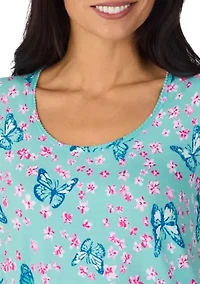 Women's Short Sleeve Cropped Pant Pajama Set