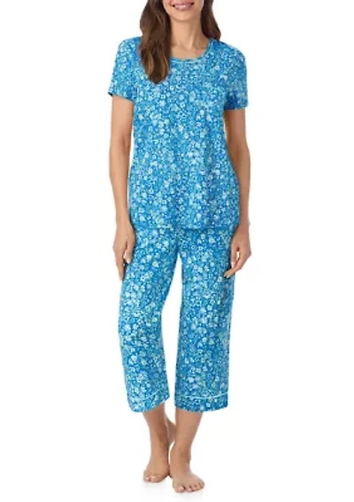 Cropped Print Pajama Set