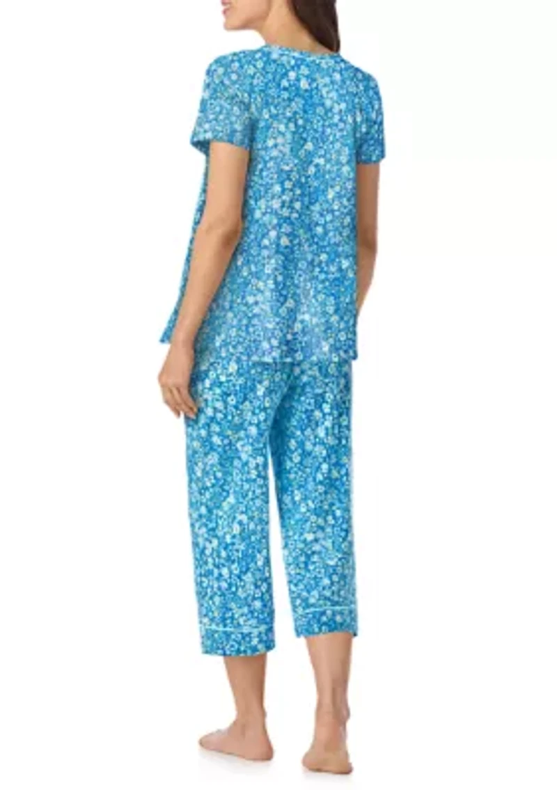 Cropped Print Pajama Set