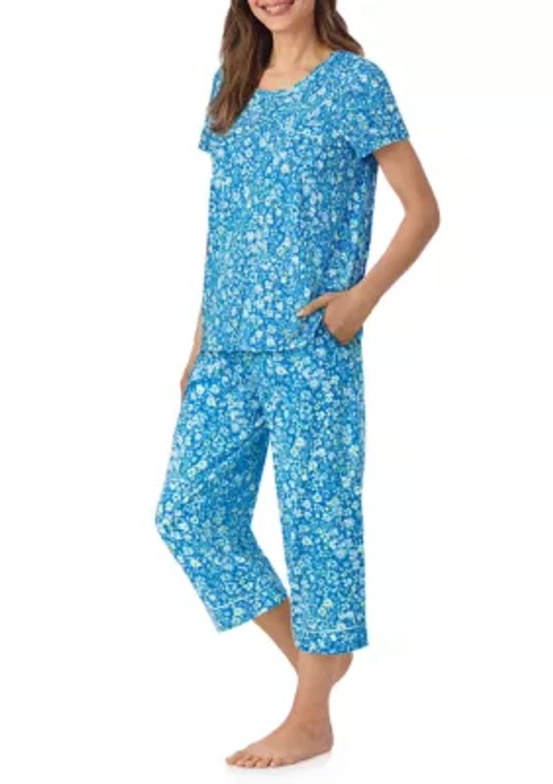 Cropped Print Pajama Set