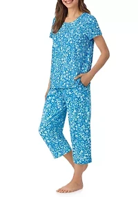 Cropped Print Pajama Set