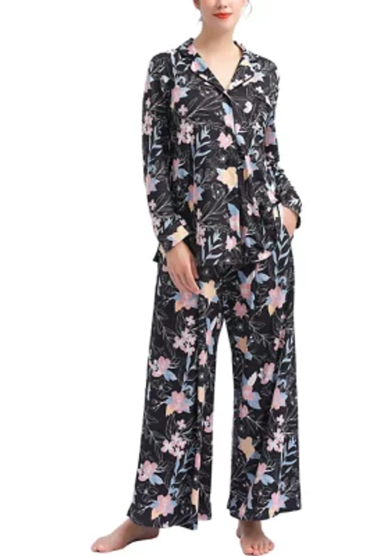 Lia Maternity/Nursing Floral Print Pajamas