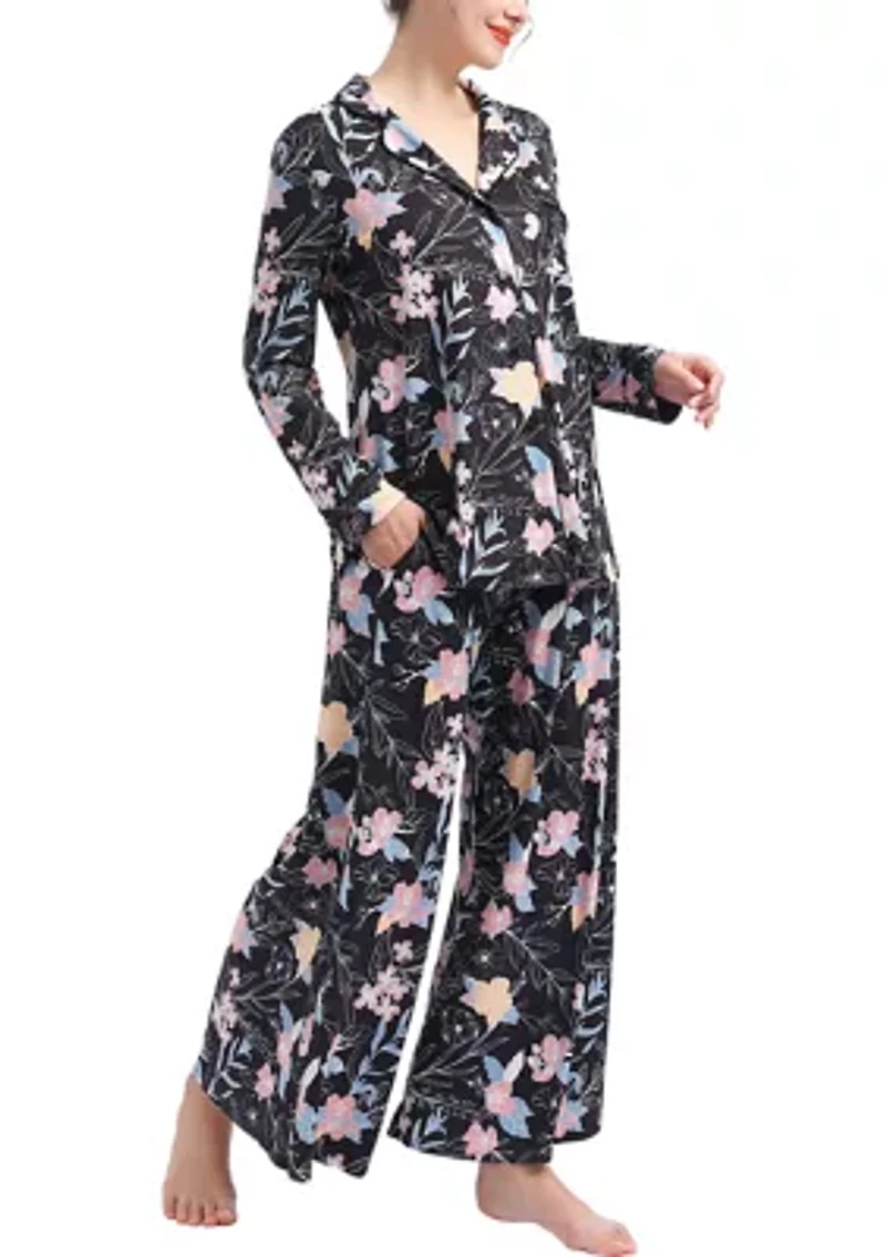 Lia Maternity/Nursing Floral Print Pajamas