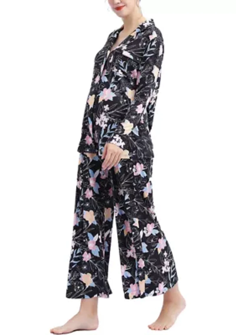 Lia Maternity/Nursing Floral Print Pajamas