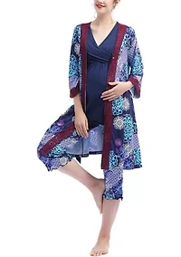Natalie Maternity/Nursing Pajamas & Robe Set