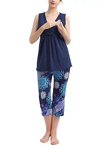 Natalie Maternity/Nursing Pajamas & Robe Set
