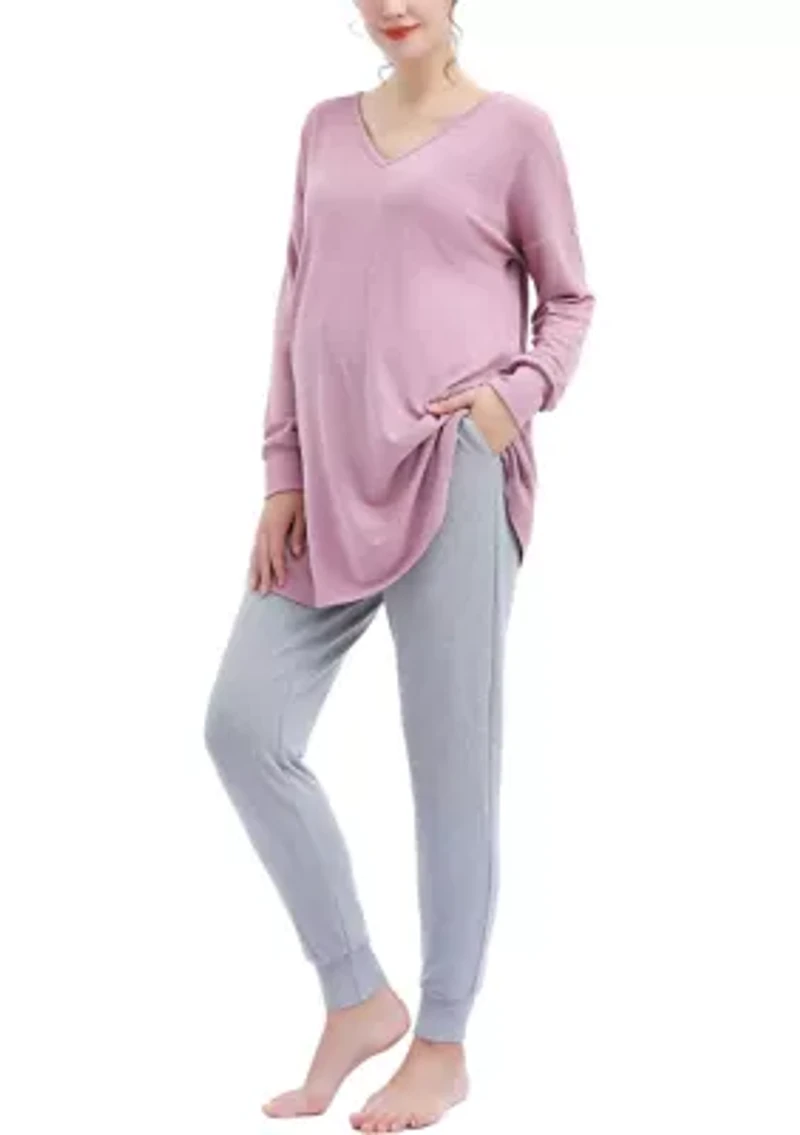 Emilia Maternity/Nursing Lounge Sweatshirt & Jogger Pants