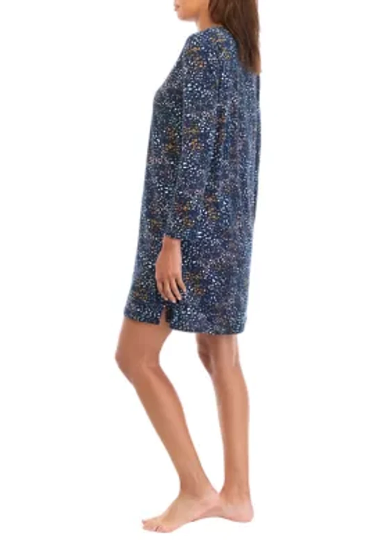 3/4 Sleeve Printed Nightgown