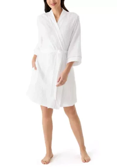 Waffle Knit Wrap Robe