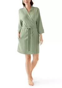Waffle Knit Wrap Robe