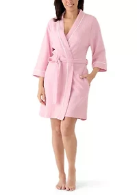 Waffle Knit Wrap Robe