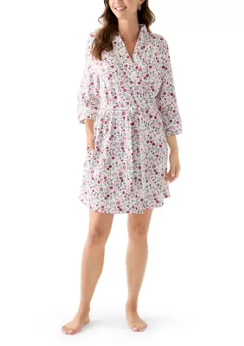 Waffle Knit Wrap Robe