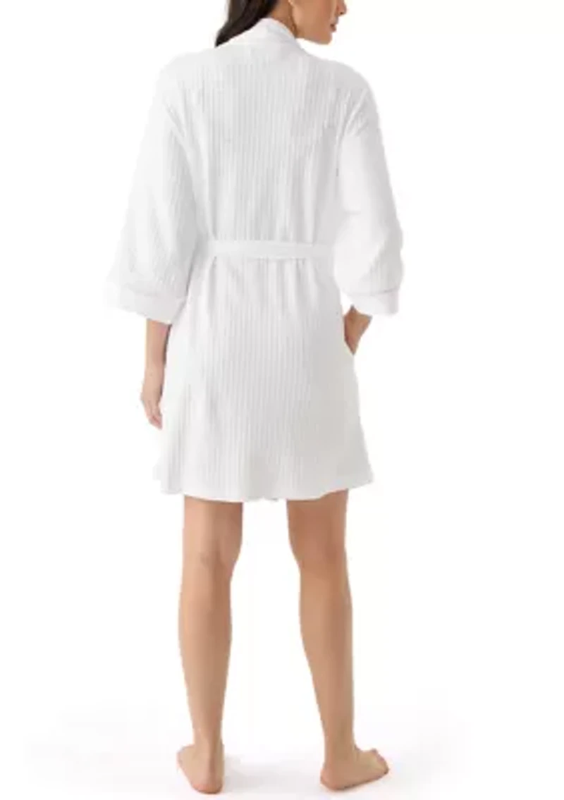 Waffle Knit Wrap Robe