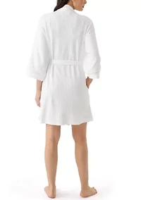 Waffle Knit Wrap Robe