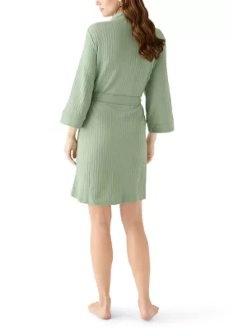 Waffle Knit Wrap Robe