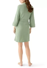 Waffle Knit Wrap Robe