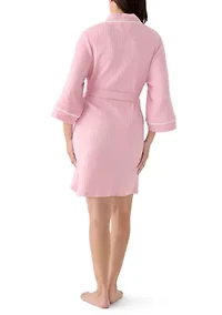 Waffle Knit Wrap Robe
