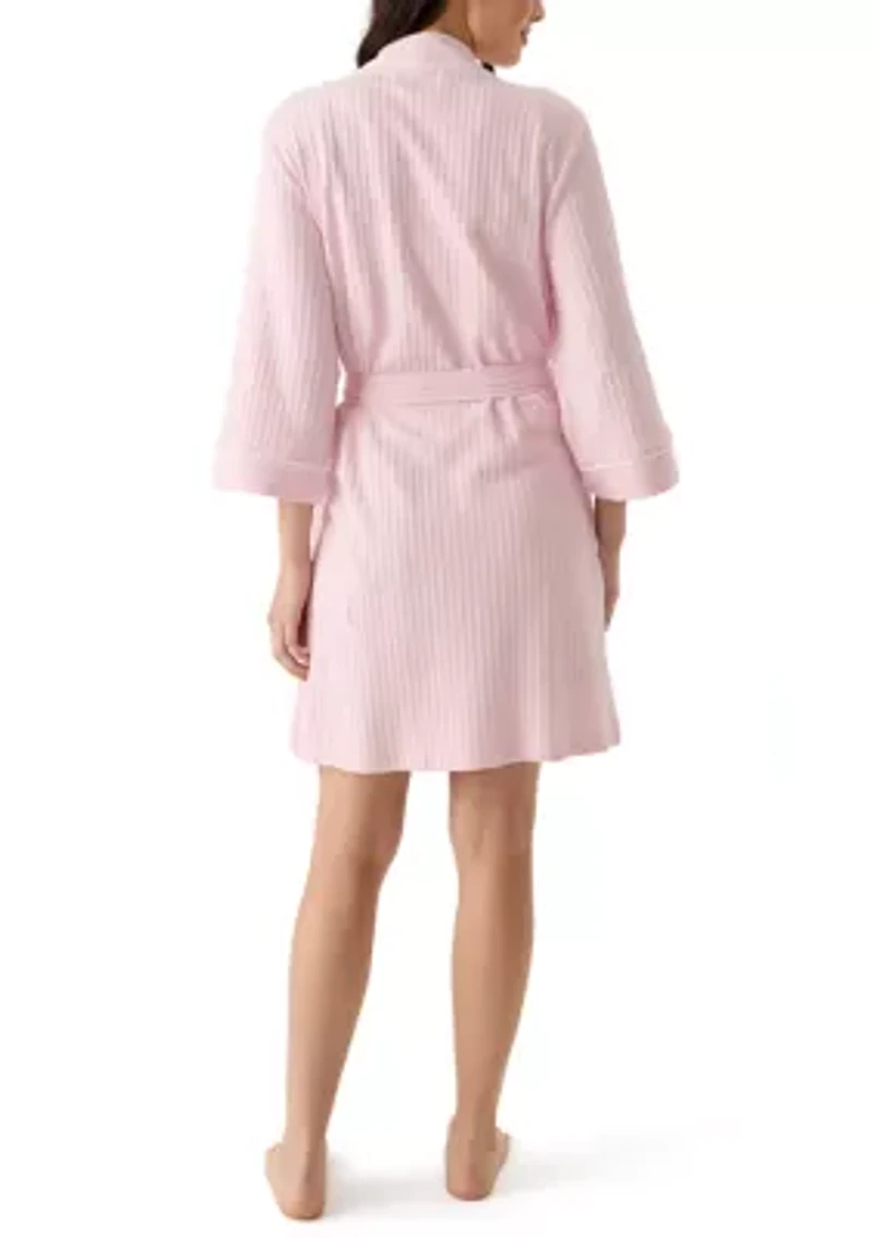 Waffle Knit Wrap Robe