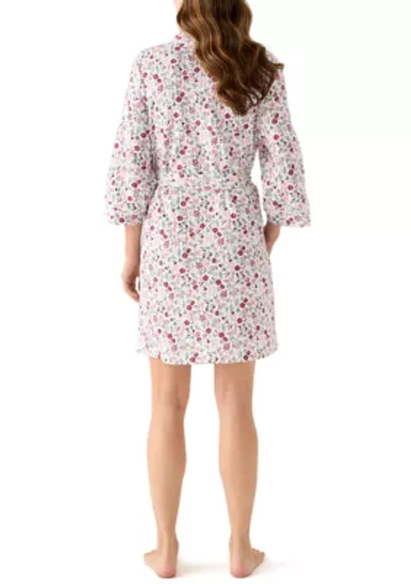 Waffle Knit Wrap Robe