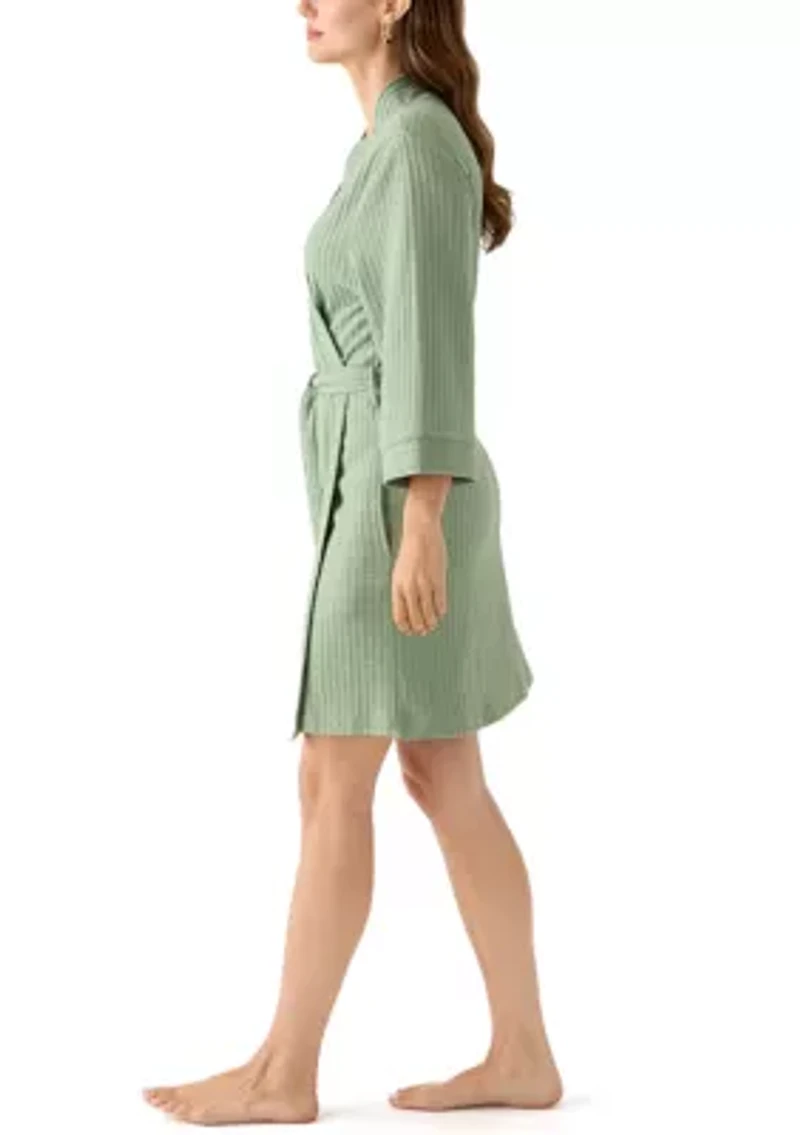 Waffle Knit Wrap Robe