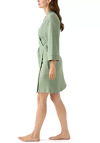 Waffle Knit Wrap Robe