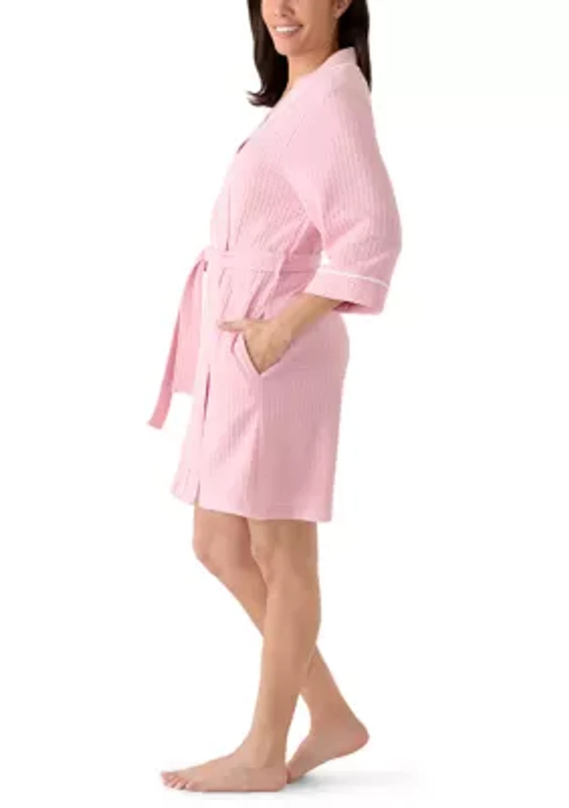 Waffle Knit Wrap Robe
