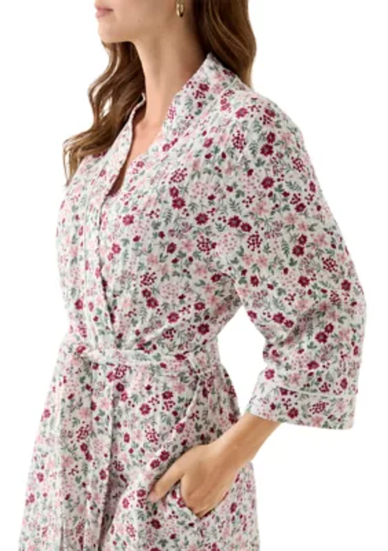 Waffle Knit Wrap Robe