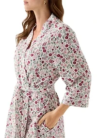 Waffle Knit Wrap Robe