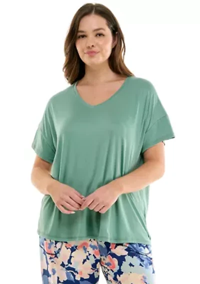 Plus Short Sleeve Lush Luxe Sleep T-Shirt