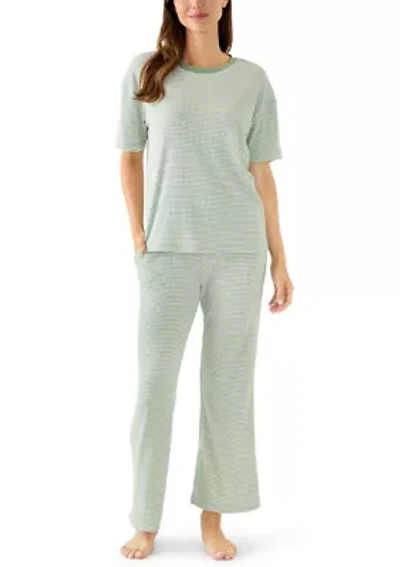Women's Short Sleeve Flare Pants Set