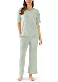 Women's Short Sleeve Flare Pants Set