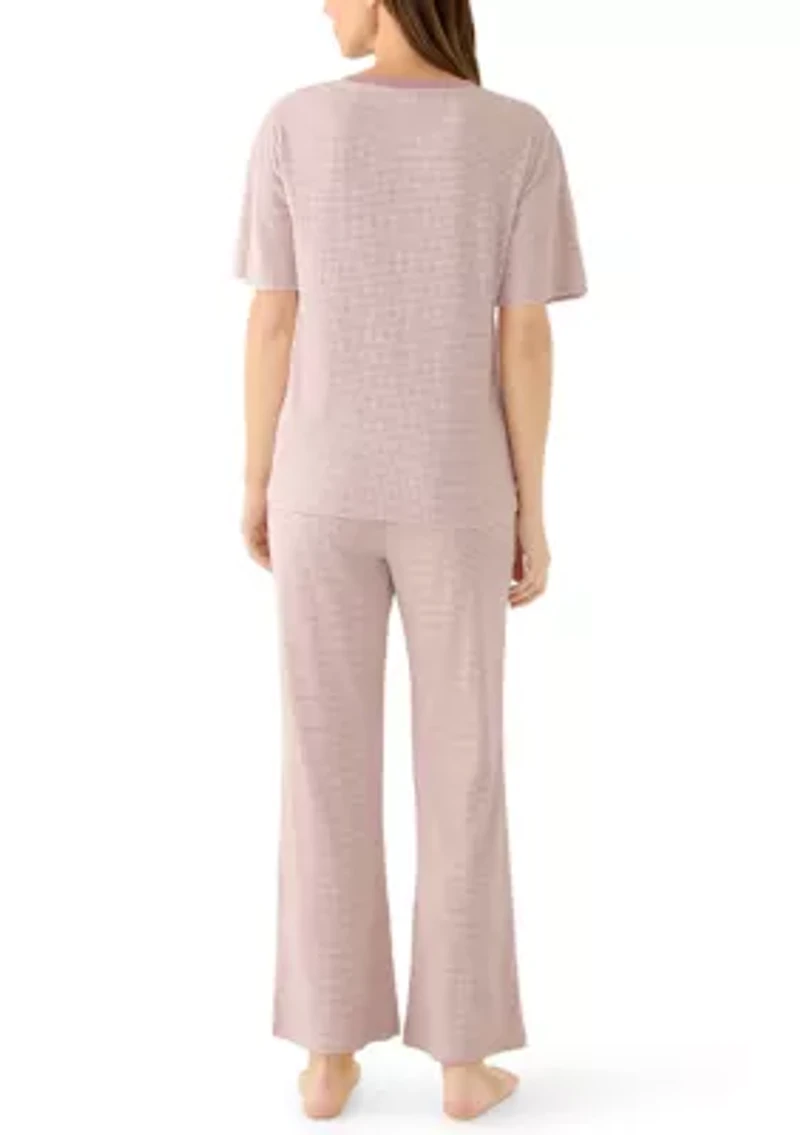 Women's Short Sleeve Flare Pants Set