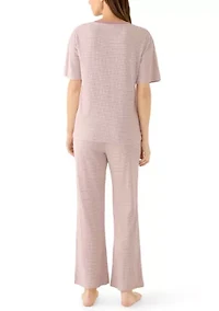 Women's Short Sleeve Flare Pants Set