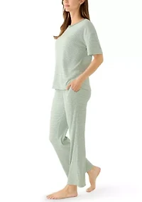 Women's Short Sleeve Flare Pants Set