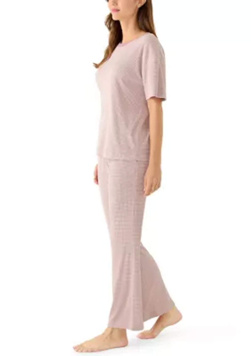 Women's Short Sleeve Flare Pants Set