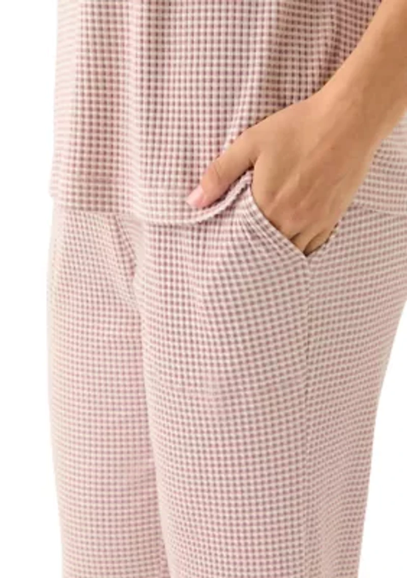 Women's Short Sleeve Flare Pants Set