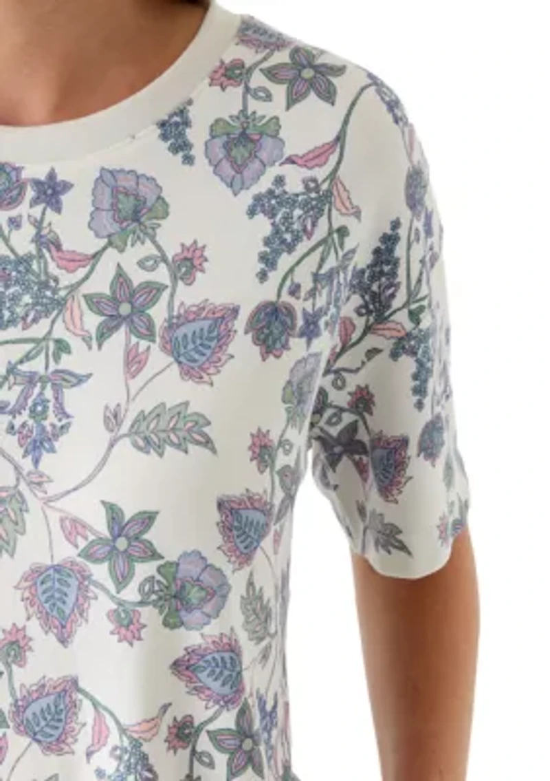 Women's Short Sleeve Top and Flare Pant Sleep Set