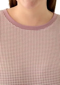 Plus Short Sleeve Flare Pant Pajama Set