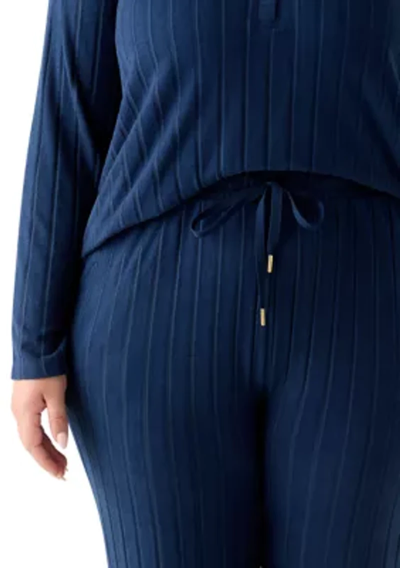 Plus Ribbed Knit Pajama Set