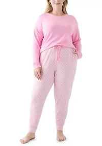 Plus Knit Folded Pajama Set