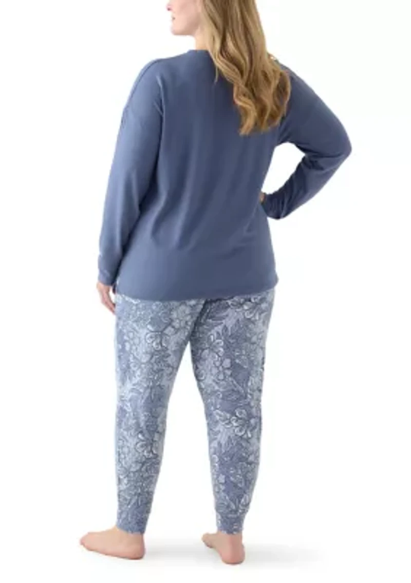 Plus Knit Folded Pajama Set