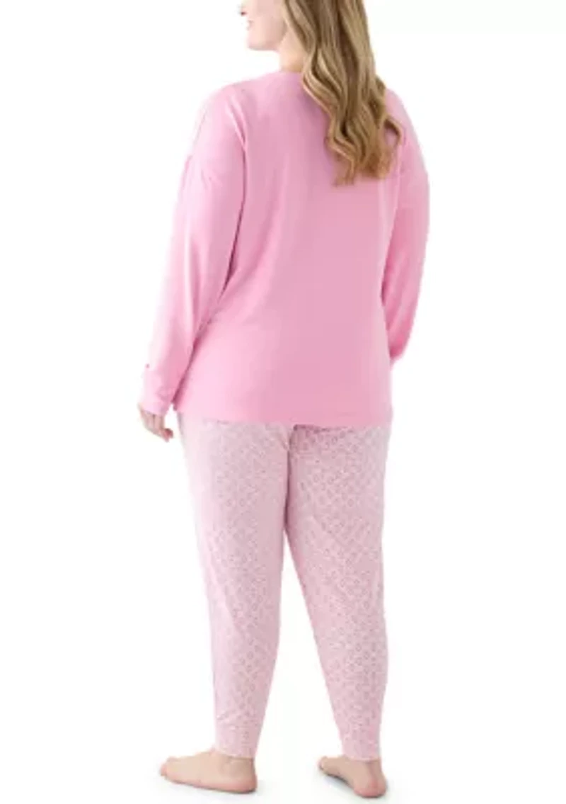 Plus Knit Folded Pajama Set