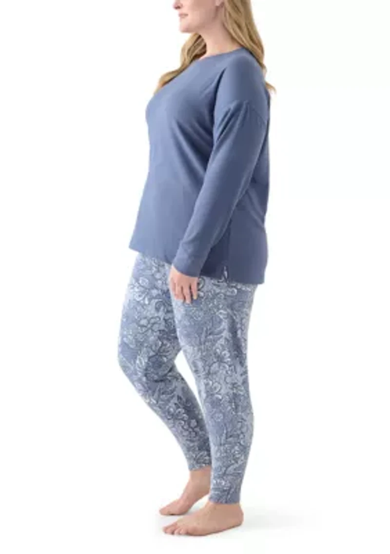 Plus Knit Folded Pajama Set